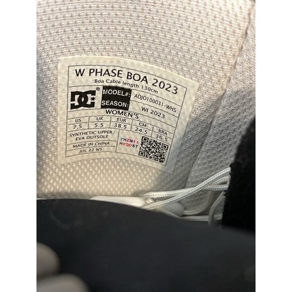 DC Ski Snowboots RL Phase BOA 2023 White Snake Women’s Size 7.5 Classic UNILite - Picture 5 of 13